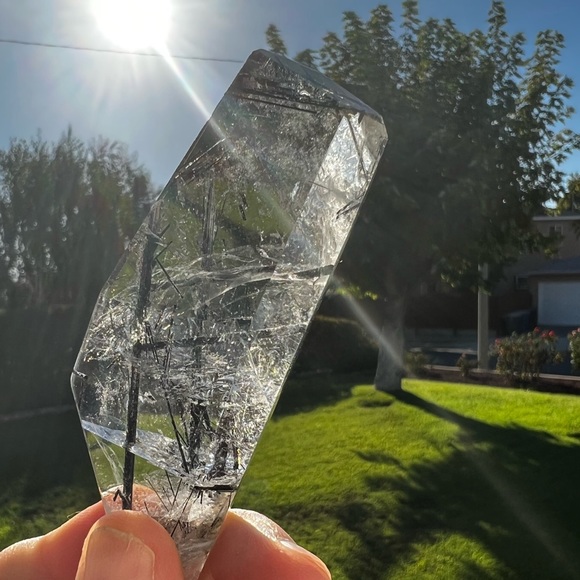 Clear Quartz With Black Tourmaline Free Form - Picture 7 of 7